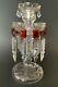 Gorgeous Antq Ornate Bohemian Crystal Glass Luster Candlestick Spear Prisms