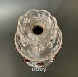 Gorgeous Antq Ornate Bohemian Crystal Glass Luster Candlestick Spear Prisms