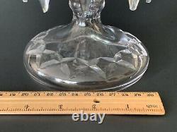 Gorgeous Antq Ornate Bohemian Crystal Glass Luster Candlestick Spear Prisms