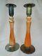 Gorgeous Imperial Free Hand Candlestick Pair With Original Labels