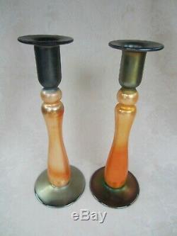 Gorgeous Imperial Free Hand Candlestick Pair with Original Labels