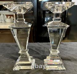 Gorgeous Lot Of 2 Veritas Crystal Candle Holders