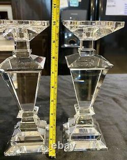 Gorgeous Lot Of 2 Veritas Crystal Candle Holders