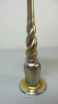 Gorgeous Steuben Carder Era Gold Aurene Art Glass 8 Candlestick #686 Signed