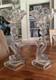 Gorgeous Vtg Pair Of Mma Candleholders Dolphin Clear Imperial Pressed Glass