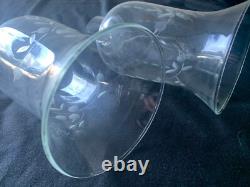 Gorham Sterling Silver and Etched Glass Hurricane Candle Holders withFlower Frogs
