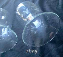 Gorham Sterling Silver and Etched Glass Hurricane Candle Holders withFlower Frogs
