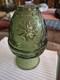 Green Floral Embossed Glass Candle Holder, Decorative Floral Pattern