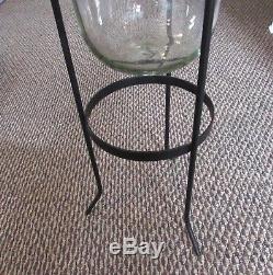 HTF PARTYLITE SEVILLE 3 WICK WROUGHT IRON CANDLE STAND HOLDER withGLASS & CANDLE