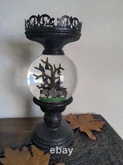 Halloween Cemetery Pedestal Water Globe Candle Holder Bath and Body