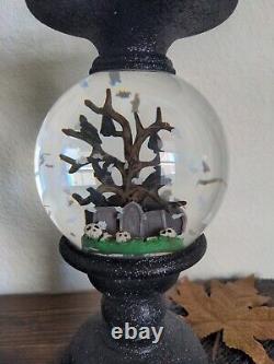 Halloween Cemetery Pedestal Water Globe Candle Holder Bath and Body