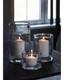 Hand Blown Glass Hurricane Candle Holders For Pillar Candles, Clear Seeded Bu
