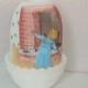 Hand Painted Glass Candle Holder Signed J. Brown Christmas Girl 1984