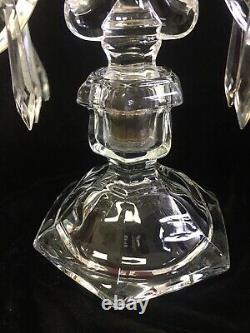 Heisey Glass 301 Old Williamsburg three light candelabra prisms candle holder