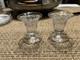 Heisey Ipswich Glass Candle Holders, Vintage, Set Of Two