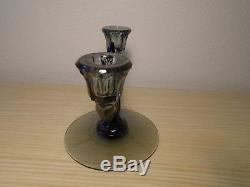 Heisey Lodestar Glass Dawn/smoke Color Double Candlestick