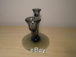 Heisey Lodestar Glass Dawn/smoke Color Double Candlestick