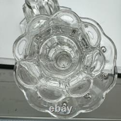 Heisey Old Williamsburg Glass Candelabra Candle Holders Crystal Prisms Set of 2