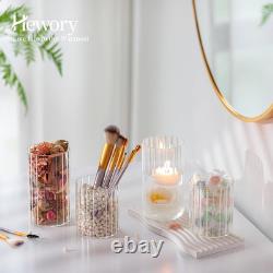 Hewory 24PCS Small Glass Hurricane Candle Holders Bulk Short Clear Cylinder Va