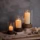 Hewory Hurricane Glass Candle Holder Set Of 3 Rustic Brown Candle Holders For