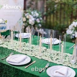 Hewory Hurricane Glass Candle Holders 10 PCS Clear Open Ended Cylinder Candle
