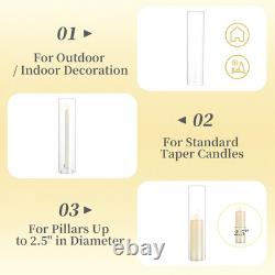 Hewory Hurricane Glass Candle Holders 10 PCS Clear Open Ended Cylinder Candle