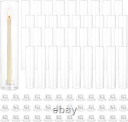 Hewory Hurricane Glass Candlestick Holders 36PCS Clear Taper Candle Holders for