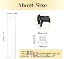 Hewory Hurricane Glass Candlestick Holders 36PCS Clear Taper Candle Holders for