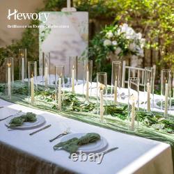 Hewory Hurricane Glass Candlestick Holders 36PCS Clear Taper Candle Holders for