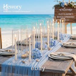 Hewory Hurricane Glass Candlestick Holders 36PCS Clear Taper Candle Holders for