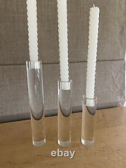Holfeuer Passion & Lights Three modern glass signed candleholders