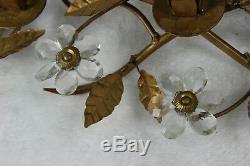 Hollywood regency French maison bagues Glass centerpiece candle holders 1960
