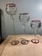 Home For The Holidays Hand Painted Poinsettia Glass Candle Holders Set Of 3