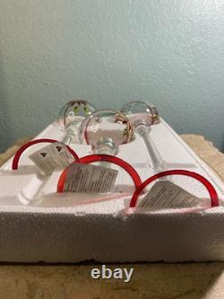 Home for the Holidays Hand Painted Poinsettia Glass Candle Holders Set of 3
