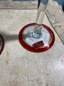 Home for the Holidays Hand Painted Poinsettia Glass Candle Holders Set of 3