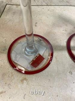 Home for the Holidays Hand Painted Poinsettia Glass Candle Holders Set of 3
