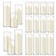 Homjoy 36 Pcs Ivory White Pillar Candles Glass Candle Holders Clear Hurricane