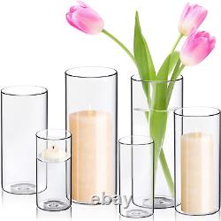 Hurricane Candle Holders Cylinder Flower Vases Pillar Votives Floating Candles H