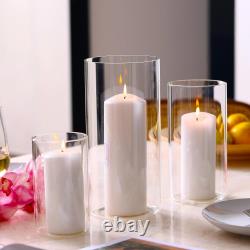Hurricane Candle HoldersFor Pillar Candle Clear Glass Cylinder