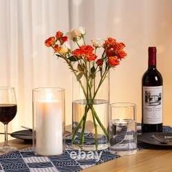Hurricane Candle HoldersFor Pillar Candle Clear Glass Cylinder