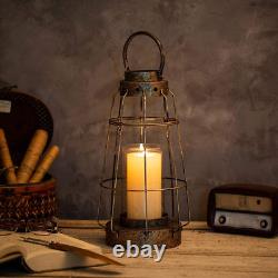 Hurricane Candle Lantern Set, Hanging Candle Holder Rustic Farmhouse Style Lante