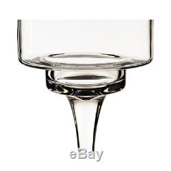 Hurricane Glass Candle Holder with Glass Stem, H-12 Wedding Centerpiece 1 PC