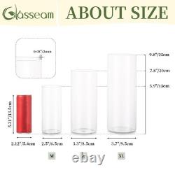 Hurricane Glass Candle Holders 30Pcs Cylinder Vases Bulk for Decor