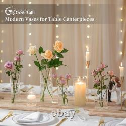 Hurricane Glass Candle Holders 30Pcs Cylinder Vases Bulk for Decor