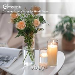 Hurricane Glass Candle Holders 30Pcs Cylinder Vases Bulk for Decor