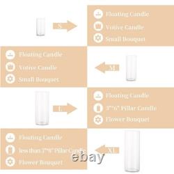 Hurricane Glass Candle Holders 30Pcs Cylinder Vases Bulk for Decor