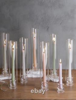Hurricane Glass Candle Holders Bulk Wedding 12.6 H Set of 30 Candlestick Taper