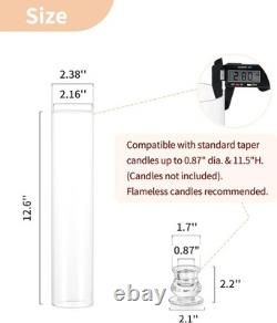 Hurricane Glass Candle Holders Bulk Wedding 12.6 H Set of 30 Candlestick Taper