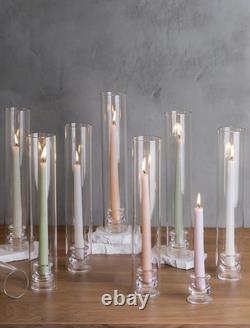 Hurricane Glass Candle Holders Bulk for Wedding 12.6 H Set of 30 Candlestic