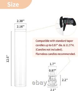 Hurricane Glass Candle Holders Bulk for Wedding 12.6 H Set of 30 Candlestic